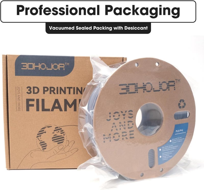 3DHoJor خيوط PLA Pro (PLA+) للطباعة ثلاثية الأبعاد 1.75 مم - حزمة 1 كجم*4، بكرة كرتونية، دقة أبعاد +/- 0.03 مم - أسود، أبيض، أزرق، أحمر - Image 5